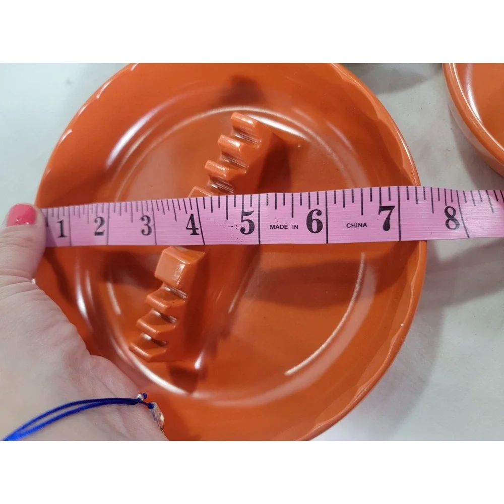 USA‎ Vtg GES Melmac 4 NOS Green Orange Ashtrays 7.5